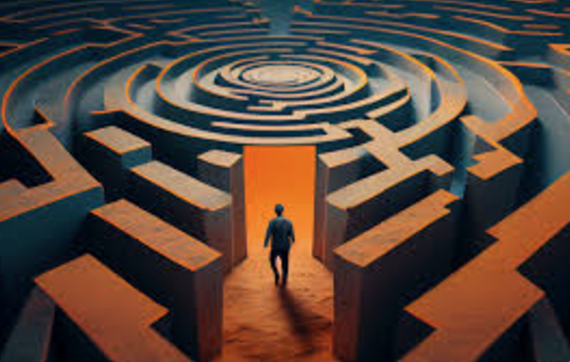 man about to enter a maze