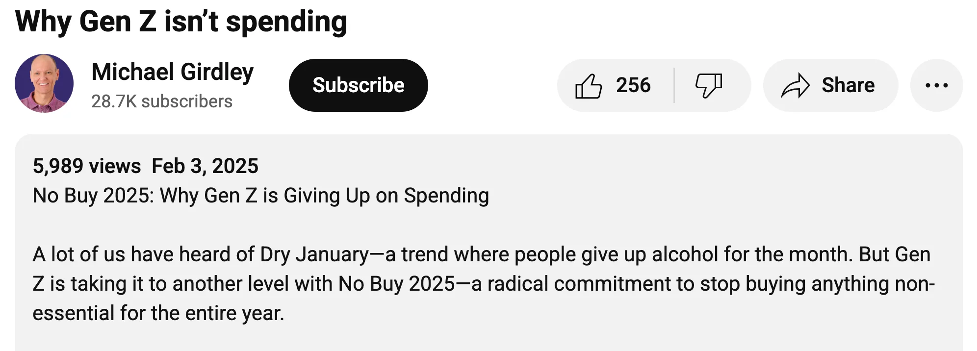 WHy gen z isnt spending , credit Michael girdley, his opinion on the reason for gen z not spending
